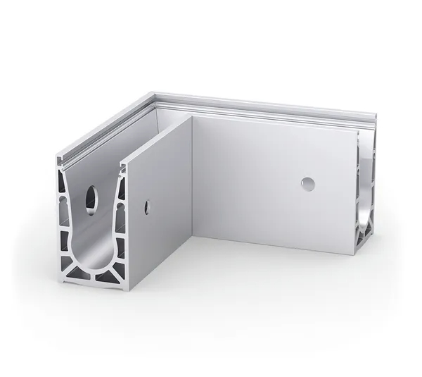 VetroMount® outside corner for side profile U